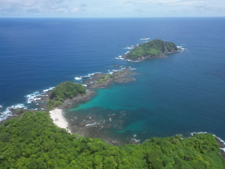 Desde la perspectiva de la playa, se revela la belleza prístina de Isla Caleta, un destino privilegiado para la pesca deportiva en Panamá. Las arenas blancas y las aguas cristalinas crean un ambiente de paz y relajación.